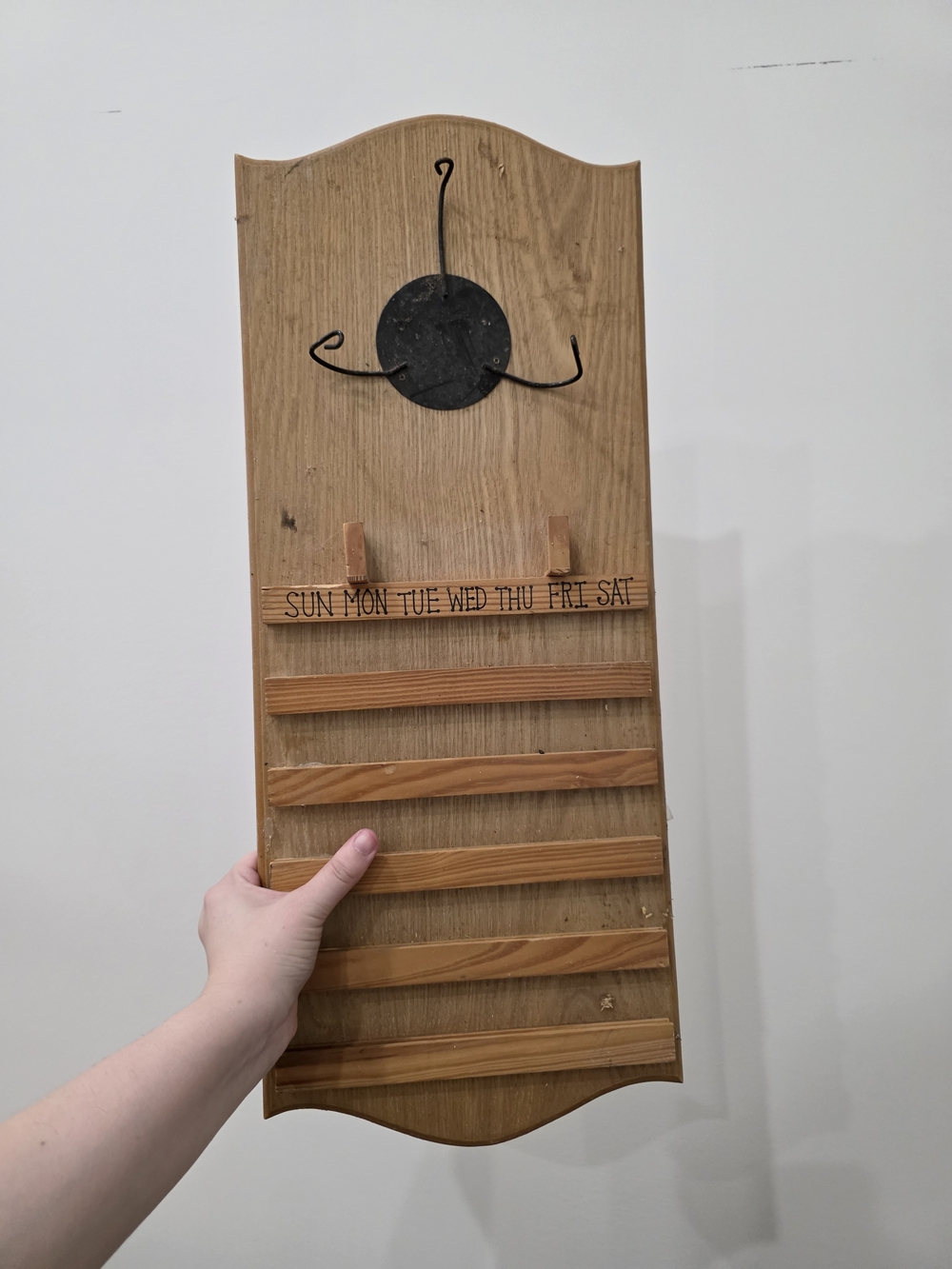 Vintage Rustic Wood Monthly Callendar Board in Natural Brown